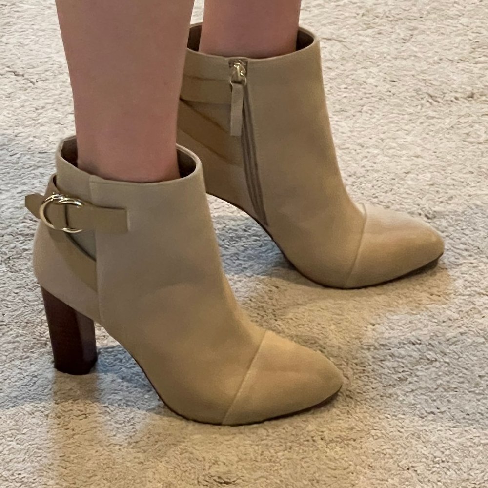 White House Black Market ‘Zoie’ Suede Ankle Booties with Side Buckle Detail